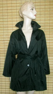 SCHWARZER REGENMANTEL - RAINCOAT - NYLON - GR. L - Bild 1 von 3