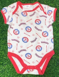 Body/Creeper Texas Rangers bianco e rosso con logo 0-3M - Foto 1 di 6