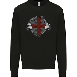 St Georges Day England Flag Fancy Dress Kids Sweatshirt Jumper - Picture 1 of 3