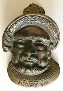 Antique HEAVY Brass King Henry VIII Door Knocker LARGE Bel Reg Great Britain - Picture 1 of 7
