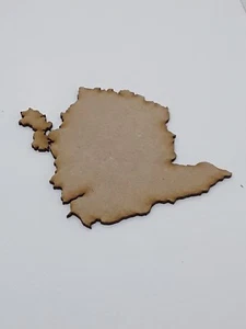Pack of 12 Laser Cut 2 3 4mm MDF Wooden Anglesey Wales Map Shapes Various Sizes - Picture 1 of 2