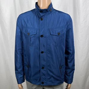 Cole Haan Men's Medium Blue Button-Zip Front Field/Military Jacket - Picture 1 of 9