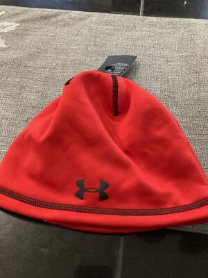 NIÑOS/NIÑAS JÓVENES Under Armour Coldgear Gorro ROJO NUEVO CON ETIQUETAS Foto 1 de 2