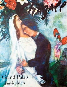 Marc CHAGALL Les fiancés, Grand Palais, Paris 1967 Original Litho-Offset Poster - Bild 1 von 1
