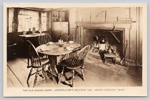 Longfellow's Wayside Inn The Old Dining Room RPPC South Sudbury, Mass Real Photo - Picture 1 of 2