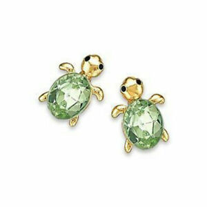 Fashion 925 Silver Cubic Zirconia Turtle Stud Earrings Animal Women Jewelry Gift