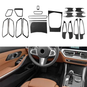 20pcs Carbon Fiber Interior Trim Cover Set Kit For BMW 3 Series G20 2019-2020 - Picture 1 of 12