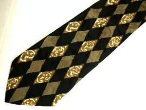 Robert Talbott Studio Herren Krawatte Krawatte schwarz braun Diamanten geometrisch breit 59" - Bild 1 von 4