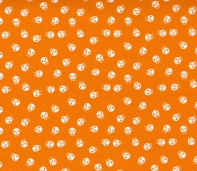 Moda Baumwolle Baumwollstoff Holiday Essentials Halloween Sculls orange 1m - Bild 1 von 4