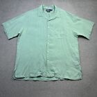 Vintage Polo Ralph Lauren Shirt Men XL Green Linen Caldwell Camp Casual Summer