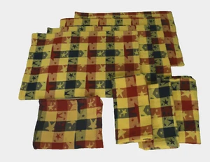 Mixed Lot 4 Placemats 3 Napkins Towel Sonoma Lifestyle Stars Red Blue Tan Plaid - Picture 1 of 15