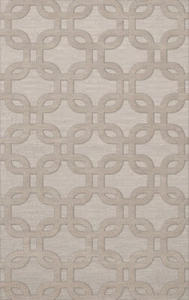 Ivory Rectangles Loops Rounded Squares Transitional Area Rug Geometric DV7 - Picture 1 of 12