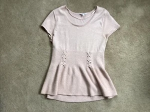 Candie's Womens Sweater Size XLarge metalic Blush/light rose Short Sleeves tunic - Picture 1 of 9
