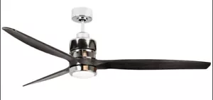 Craftmade 52" SON52CH Sonnet Chrome-Black DC Motor Remote LED Light Ceiling Fan - Picture 1 of 4
