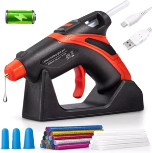 Rechargeable Cordless Mini Fast Preheating Hot Glue Gun Kit with 30 Glue Sticks - Picture 1 of 9