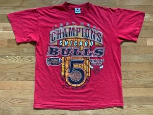 VTG1997 NBA Finals Chicago Bulls 90s Single Stitch Mens XL T-shirt USA Made RARE - Picture 1 of 5