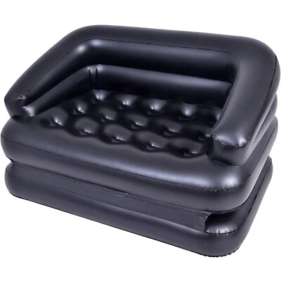CRYSTALS 5 in 1 INFLATABLE DOUBLE SOFA AIRBED COUCH LOUNGER MATTRESS BLOW UP