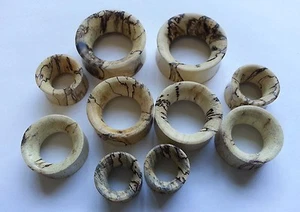 One Pair Handmade Tamarind Wood Hollow Saddle Ear Plugs Tunnels Gauges - Picture 1 of 5