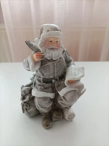 Clair& Eef, Weihnachtsmann,Ca. 14 cm Höhe, grau/weiß, neu - Bild 1 von 2