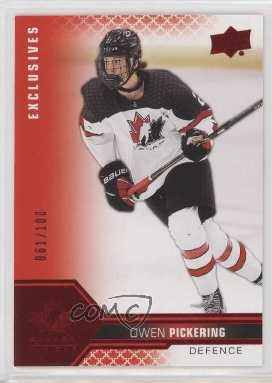 2022 Upper Deck Team Canada Juniors Men's U-18 UD Exclusives /100 Owen Pickering - Image 1 of 2