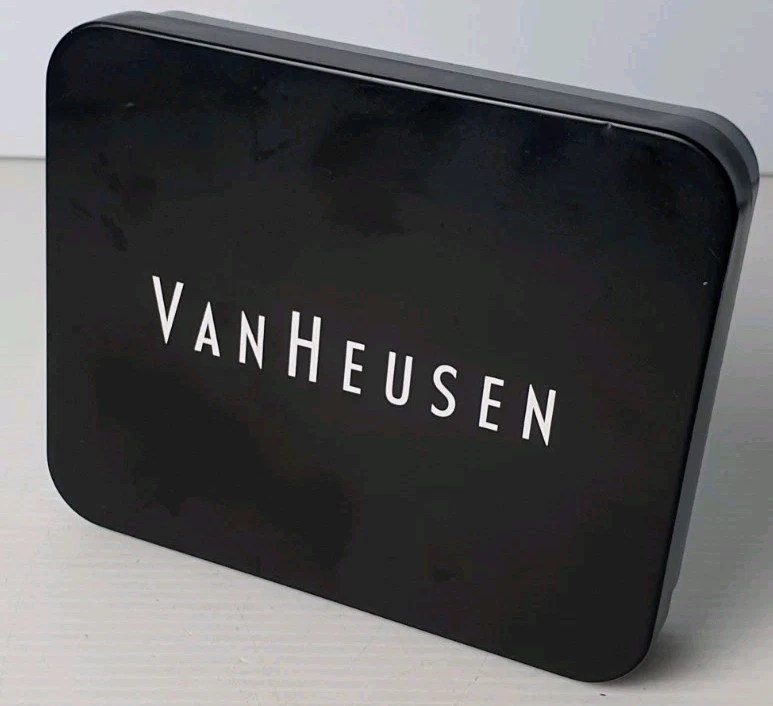 VAN HEUSEN Leather Bifold Wallet Card Slots Boxed In Metal Tin Vgc - Image 1 of 4