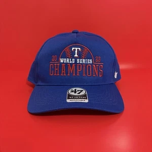 Texas Rangers Blue 2023 World Series Champions Cap SnapBack Hat '47 Brand OSFA - Picture 1 of 10
