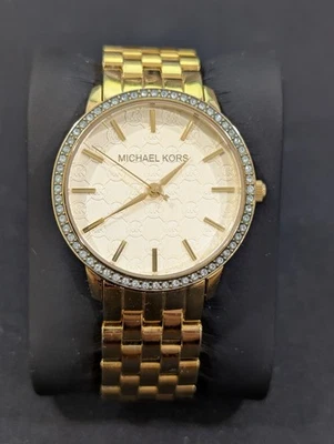 **HERMOSO** Reloj para dama Michael Kors MK3120 con bisel de cristal dorado Foto 1 de 4