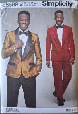 Simplicity pattern S8899 men's tuxedo, pants and bow tie size 44-52 chest CUT - Image 1 of 2