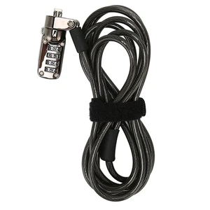 Laptop Cable Lock 4 Digit Password Anti Theft Cut Resistant Adjustable Lap AM - Afbeelding 1 van 22