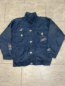 Chaqueta Dallas Cowboys Línea Pro Vintage Años 90 Logo Atlética Botones a Presión Cremallera Grande - Imagen 1 de 15