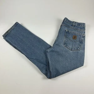 Pantalones de mezclilla Carhartt para hombre S 32x32 lavado claro de colección B18 etiqueta de papel pierna recta - Imagen 1 de 9