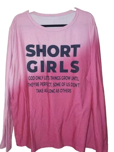 SHORT GIRLS, God Only Let's Things Grow Until...Perfect Women's Pink T-Shirt 4XL - Bild 1 von 4