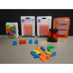 Großes Set hochwertiger gemischter Radierer Bleistiftaufleger, Bausteine & Anspitzer - Bild 1 von 7
