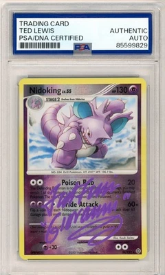 PSA Ted Lewis Signed Nidoking 34/132 Secret Wonders Reverse Holo Pokemon TCG - Image 1 of 2