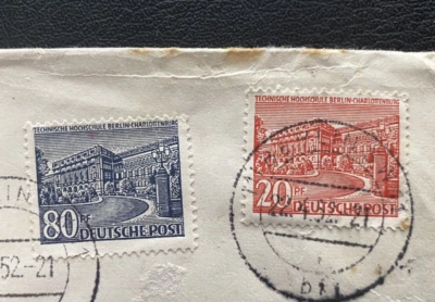 Berlin Deutsche Post 20Pf and 80Pf Buildings Stamps, 1952 - Image 1 of 2