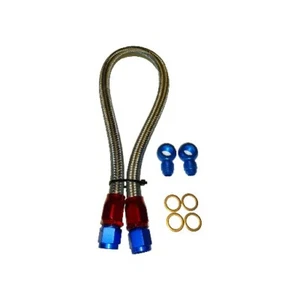 6AN FUEL LINE FOR HONDA CIVIC 1992-2000 STAINLESS BRAIDED RED/BLUE ENDS - Picture 1 of 1