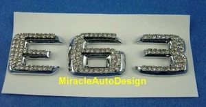 CRYSTAL * E63 * TRUNK LETTER EMBLEM (MADE WITH SWAROVSKI) MERCEDES E-CLASS AMG - Picture 1 of 1