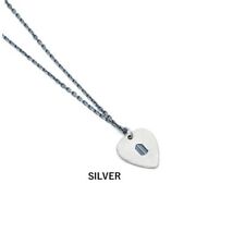BTS Artist Made Collection By BTS SUGA Guitar Pick Necklace Silver Log Photo