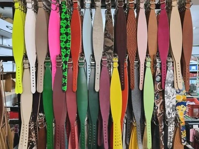HERITAGE DOG COLLARS 97 Colours MEDIUM Leather Whippet Greyhound Lurcher Dog COLLARS 12"/15" Neck