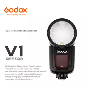 DE Godox V1-C V1-N V1-S V1-F V1-O Li-On-TTL-Blitzgerät mit rundem Blitz - Bild 1 von 14