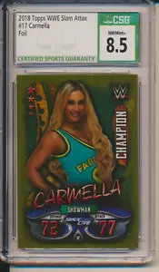 2018 Topps WWE Slam Attax Gold India Foil Exclusivo RARO Carmella CSG 8,5 - Imagen 1 de 2