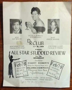 Original Philly Jazz Club Handbill/Flyer ~ MILDRED ANDERSON & PINKNEY ROBERTS - Picture 1 of 2