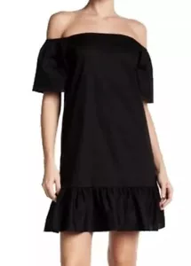 Love...Ady schwarz schulterfrei Rüschensaum Kleid Gr XS $ 138 neu mit Etikett - Bild 1 von 5