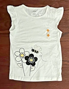 Gymboree BEE CHIC Vintage NWT 8 White flower gem top - Picture 1 of 1