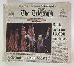 Macon Georgia Telegraph Newspaper Sept 27, 2001 9/11 RAFB Lee Greenwood Delta - Picture 1 of 19