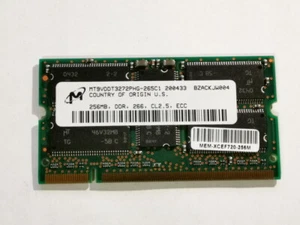 256MB DDR SODIMM PC-2100 ECC RAM Modular Memory Micron MT9VDDT3272PHG-265C1 - Picture 1 of 2