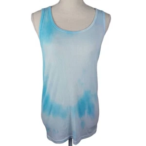 Wuhou Tie Dye Plus Size Tank Top XXL Blue, White & Pink -Ribbed  - Picture 1 of 10