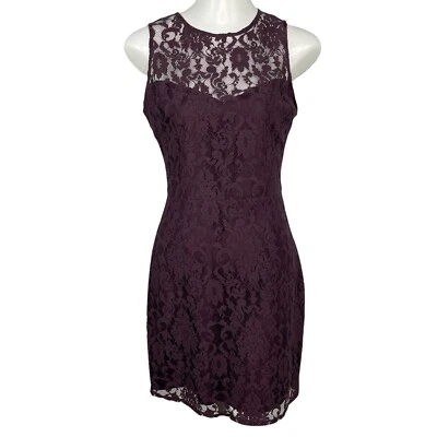 BB Dakota Lace Knee Length Cocktail Evening Dress Dark Purple Women's Sz 6 NWT - Image 1 of 4