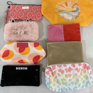 Zippered Mixed Lot of 8 Cosmetic Glam Pouches Makeup Storage Travel Bags - Picture 1 of 20