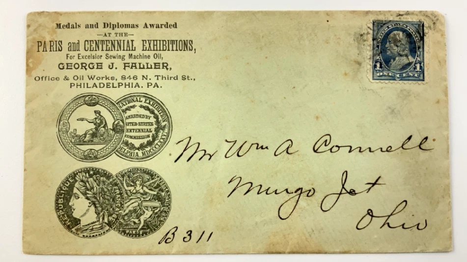 Paris Centennial Exhibitions Office & Oil Works 1900 Ohio Postal History HH379 - Image 1 of 4